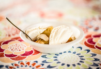 Peach Cobbler and Ice Cream