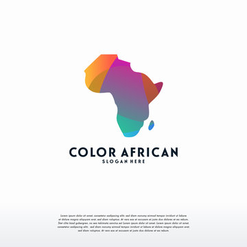 Abstract Colorful African Map logo template