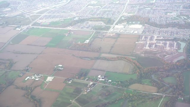 Aerial view of cityscape near the Pearson International Airport