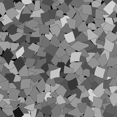Abstract seamless pattern of big pieces of paper of different sizes in black and gray colors