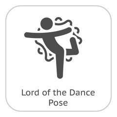 Yoga Lord of the Dance Pose Icon. Flat Design Isolated Illustration.