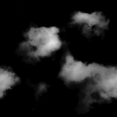 Clouds seamless - white, isolated on black background