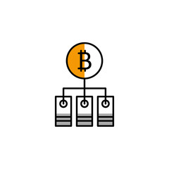 bitcoin, cryptocurrency, block, mining icon. Element of color finance. Premium quality graphic design icon. Signs and symbols collection icon for websites