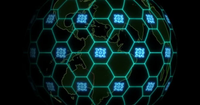 Earth is entangled by Lambda (LAMB) blockchain network. Blockchain concept