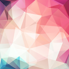 Polygonal vector background. Can be used in cover design, book design, website background. Vector illustration. Pastel pink, beige colors.