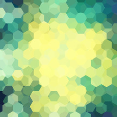 Vector background with yellow, green hexagons. Can be used in cover design, book design, website background. Vector illustration