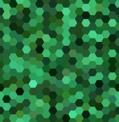 Fototapeta na wymiar Abstract seamless background consisting of green hexagons. Geometric design for business presentations or web template banner flyer. Vector illustration