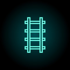 Rail icon. Elements of Logistics in neon style icons. Simple icon for websites, web design, mobile app, info graphics