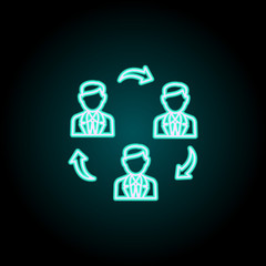 Teamwork icon. Elements of Logistics in neon style icons. Simple icon for websites, web design, mobile app, info graphics