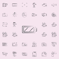 battery mark outine icon. Photo and camera icons universal set for web and mobile