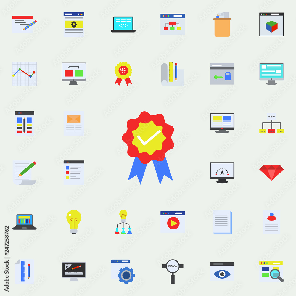 Poster digital certificate colored icon. programming sticker icons universal set for web and mobile