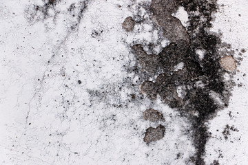 The vintage grunge wall painted with white color. Close up photo for texture background.