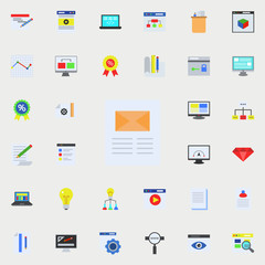 message on the sheet colored icon. Programming sticker icons universal set for web and mobile