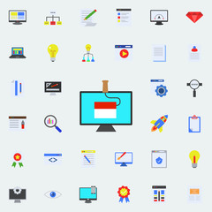 digital coloring colored icon. Programming sticker icons universal set for web and mobile