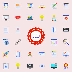 SEO colored icon. Programming sticker icons universal set for web and mobile