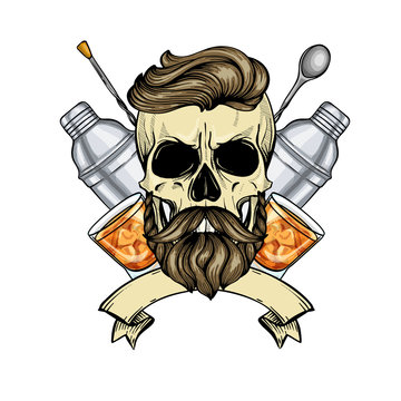 Sketch, barman skull