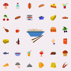 noodles in a plate icon. Resturant icons universal set for web and mobile