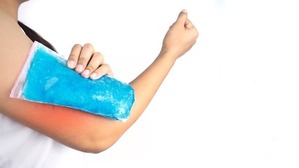 Pain in the arm muscles Will be relieved by cold compresses with cool gel.