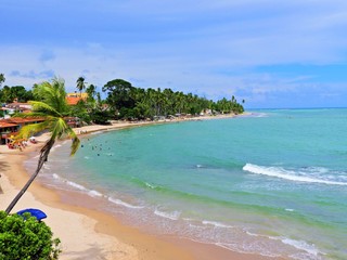 Fototapeta na wymiar Japaratinga, Alagoas, Brazil. Fantastic landscape. Great beach scene. Paradise beach with crystal water. Dream, peace, balance, inspiration.