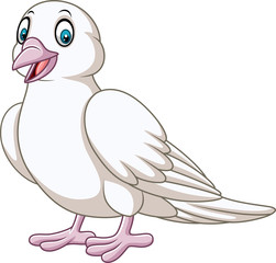 Cartoon happy dove