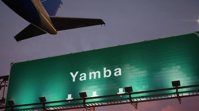 Airplane Take off Yamba during a wonderful sunset