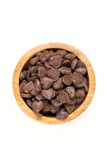 Brown candy heart shaped milk chocolate chip pieces