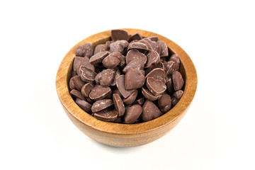 Brown candy heart shaped milk chocolate chip pieces