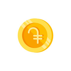 Fototapeta premium Dram, coin, money color icon. Element of color finance signs. Premium quality graphic design icon. Signs and symbols collection icon for websites, web design