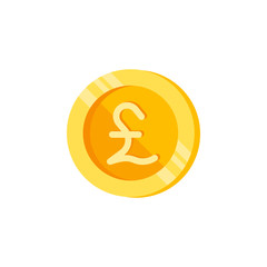 Pound sterling, coin, money color icon. Element of color finance signs. Premium quality graphic design icon. Signs and symbols collection icon for websites, web design
