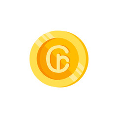 Cruzeiro, coin, money color icon. Element of color finance signs. Premium quality graphic design icon. Signs and symbols collection icon for websites, web design