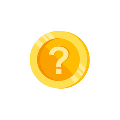 Question mark, letter, coin color icon. Element of color finance signs. Premium quality graphic design icon. Signs and symbols collection icon for websites, web design