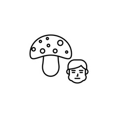 Mushroom, allergic icon. Element of problems with allergies icon. Thin line icon for website design and development, app development. Premium icon