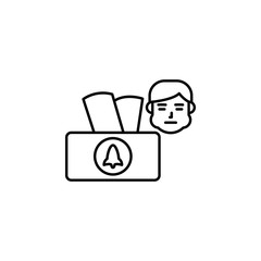 Tissue box, allergic icon. Element of problems with allergies icon. Thin line icon for website design and development, app development. Premium icon