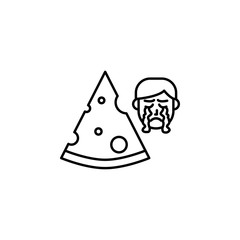 Cheese, allergic face icon. Element of problems with allergies icon. Thin line icon for website design and development, app development. Premium icon