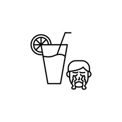 Juice, allergic face icon. Element of problems with allergies icon. Thin line icon for website design and development, app development. Premium icon