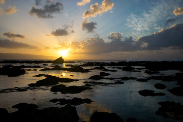 sunset over the sea