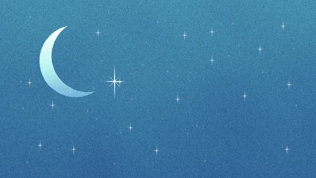 Crescent Moon and Glittering Stars in Retro Cartoon Style.