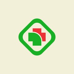 Square with plus logo design