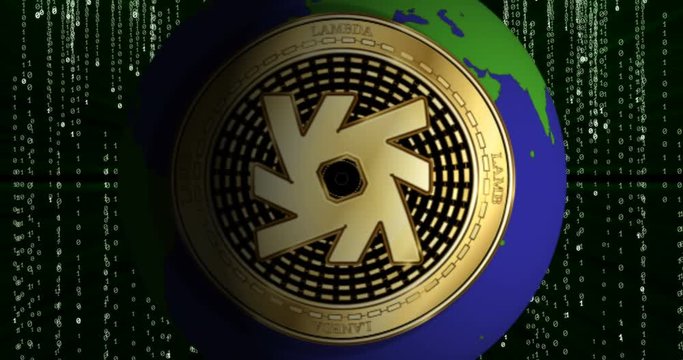 Lambda (LAMB) cryptocurrency coin on Earth