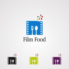 logo vector film food, icon, element, and template