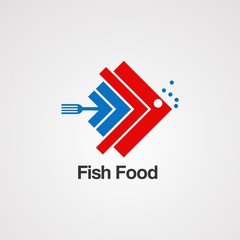 abstract business logo with fish food concept
