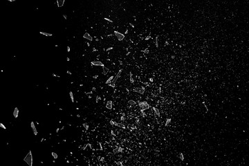 Exploding glass fine shards and pieces - 247269584