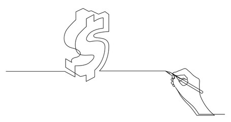 hand drawing business concept sketch of dollar sign