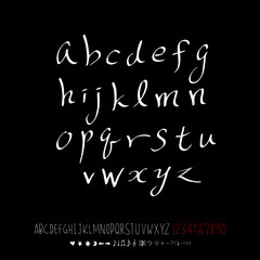 Obraz premium 벡터 문자 / 손으로 쓴 글씨체