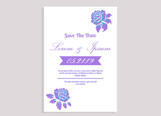 weeding invitation 10, romantic style with rose flower  and monstera background