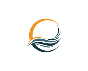 Water wave logo illustration
