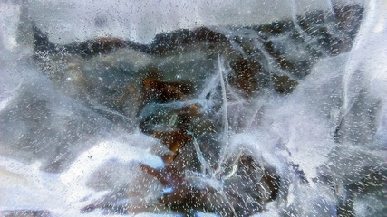 lake crystal in the winter forest