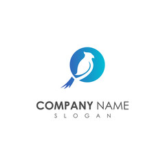 Obraz premium Blue Bird Logo Design Template
