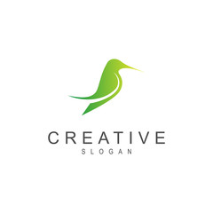 Green Bird Logo, Simple Bird Logo Template