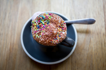 Making a cup of babyccino